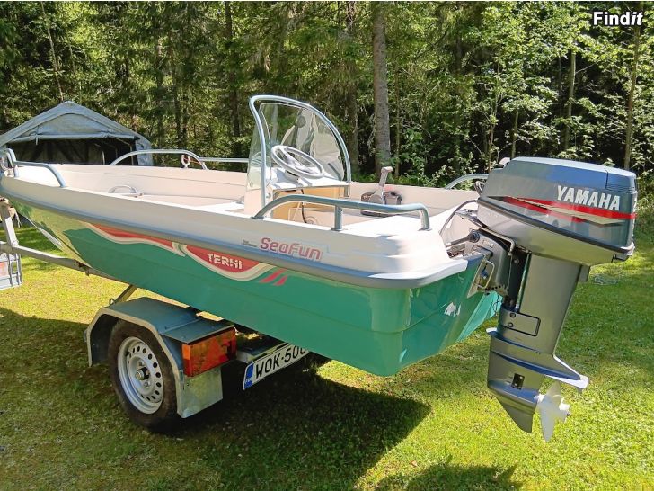 Myydään Terhi Sea Fun C + Yamaha 20 hv + Aku450K-venetraileri