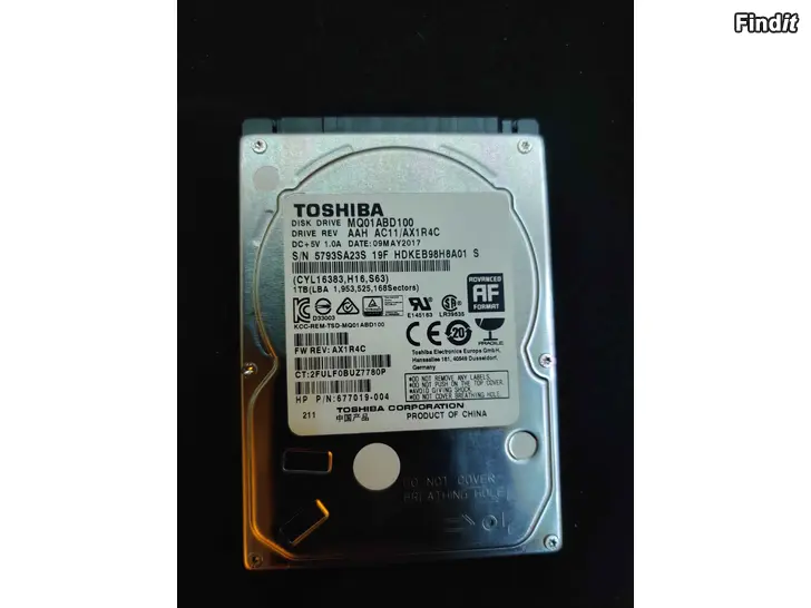 Myydään Toshiba 1tb hdd