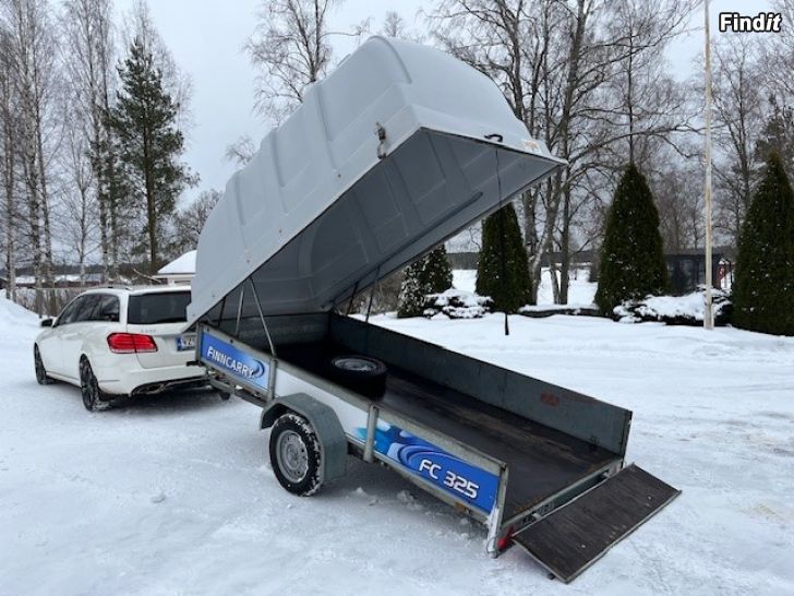 Säljes Finncarry 1,5x3,25 kuomukärry kipillä