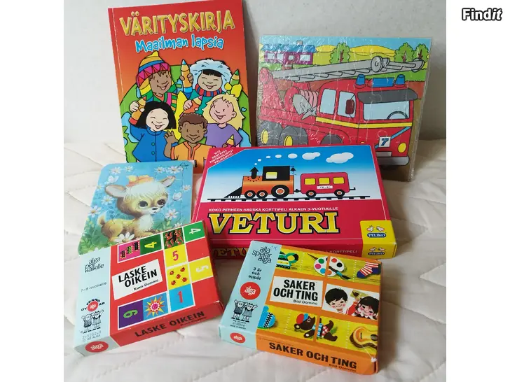 Säljes Tre spel, två pussel och en målarbok