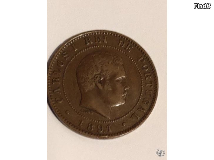 Myydään 1891 10 Reis. Portugal