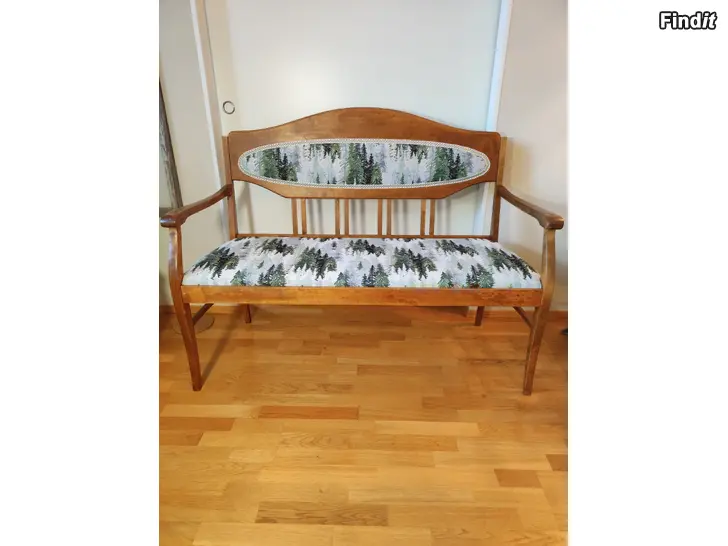 Säljes Antik bänk med ryggstöd av Jugendtyp