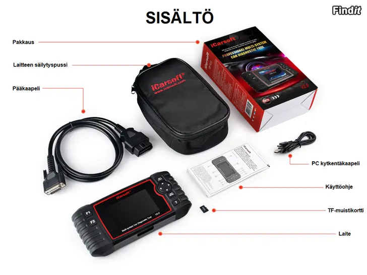 Myydään ICarsoft JP V2.0 - Nissan/Mitsubishi/Honda/ Mazda/Subaru/Toyota vikakoodinlukija