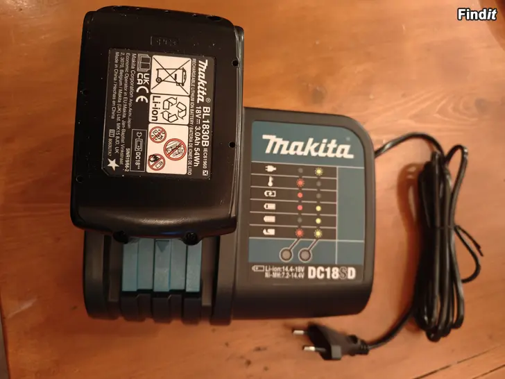 Myydään Makita akku ja laturi