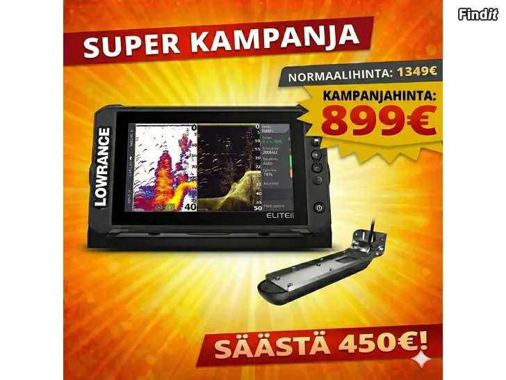 Säljes JANUARI-REA Lowrance Elite FS9 med 3in-1 givare FANTOY