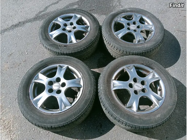 Myydään Alut 5-108 Ford Nokian kesärenkaat 195/65R15 91H