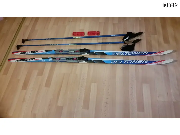 Myydään Peltonen NNN sukset 150cm ja EXEL sauvat 120cm -hinta 35e