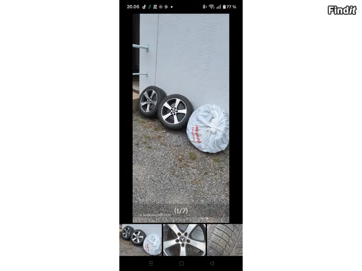 Säljes Kolme kpl mercedeksen alumiinivanteita