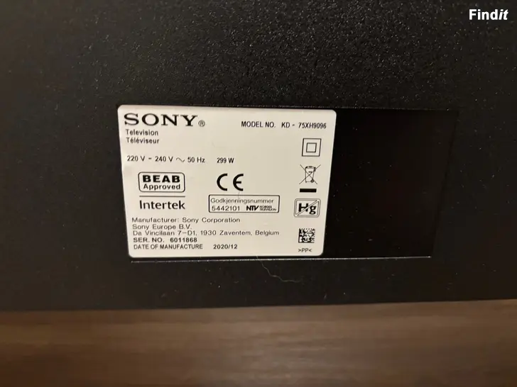 Säljes sony 75