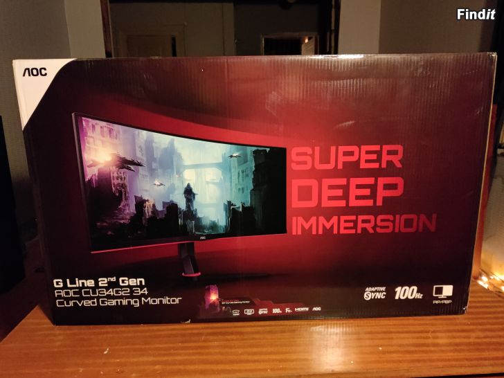 Säljes AOC 34 tum ultrawide gaming skärm