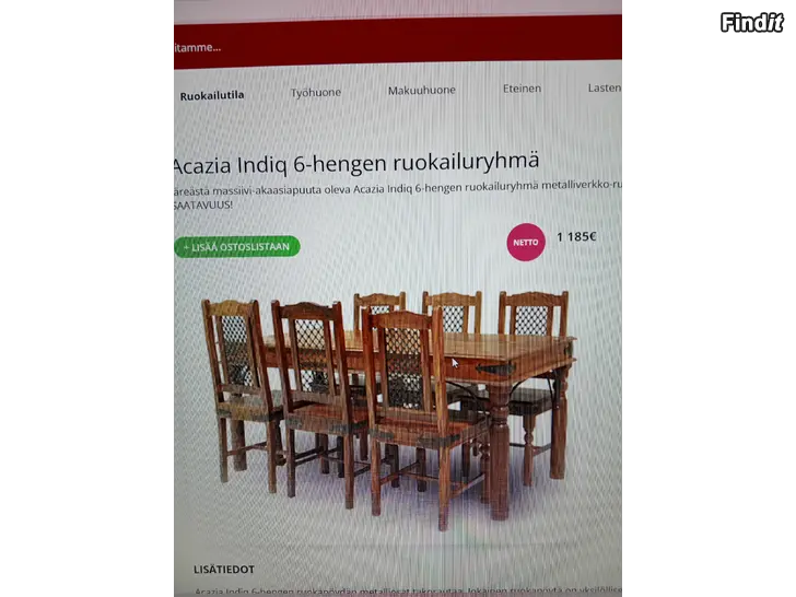 Säljes Acazia matbord + stolar