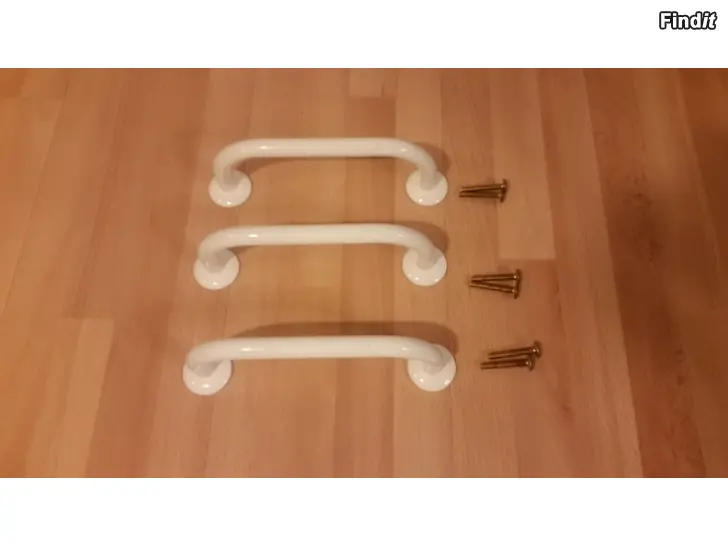 Myydään 3kpl kahva valkoinen metallia  -10e