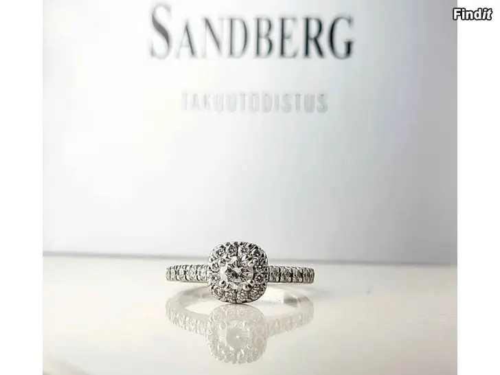 Myydään Sandberg timanttisormus, kuin uusi, koko 15.5mm