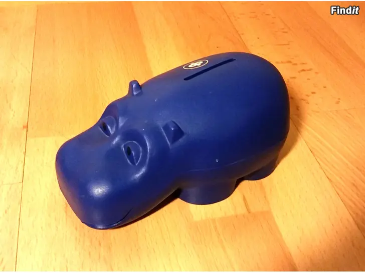 Myydään Säästöpossu Osuuspankki Henri Hippo sininen n 15cm -6e