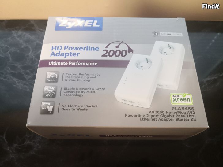 PLA5456 - 2000 Mbps HomePlug AV2 Powerline Pass-Thru 2-Port Gigabit  Ethernet Adapter