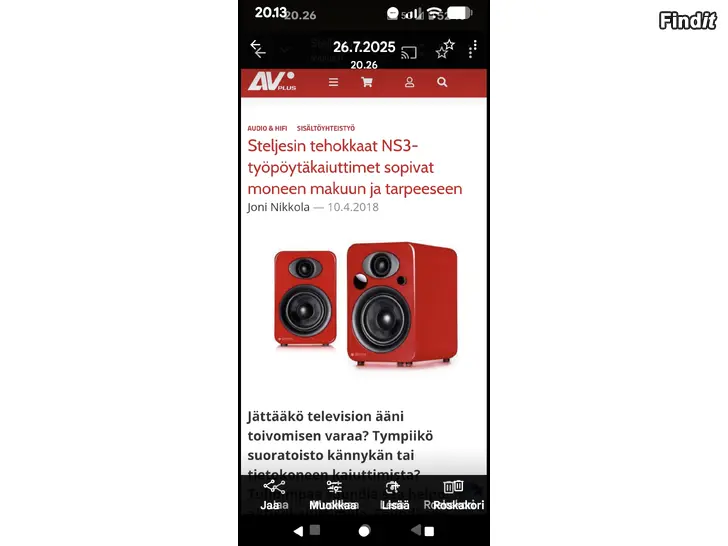 Myydään STELJES  NS3 AKTIIVIKAIUTTIMET