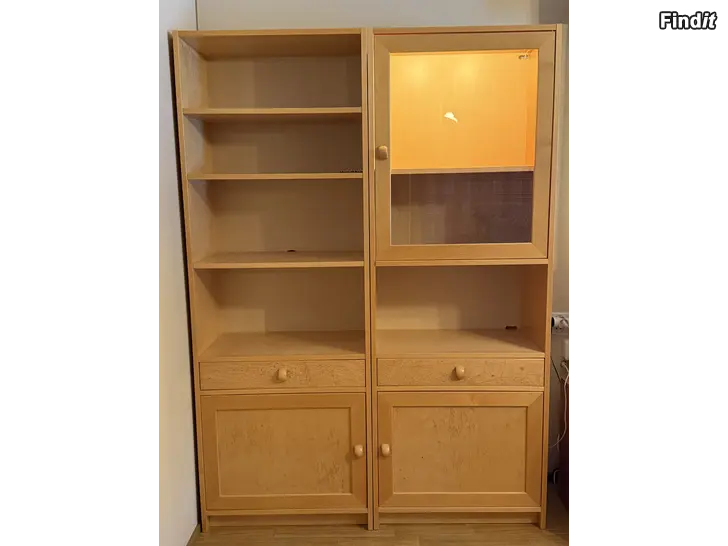 Säljes Masurbjörk Bokhyllor 4 moduler 185 x 65,5  37 djup