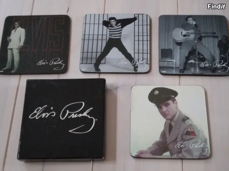 Säljes Elvis Presley glasunderlägg 4 st