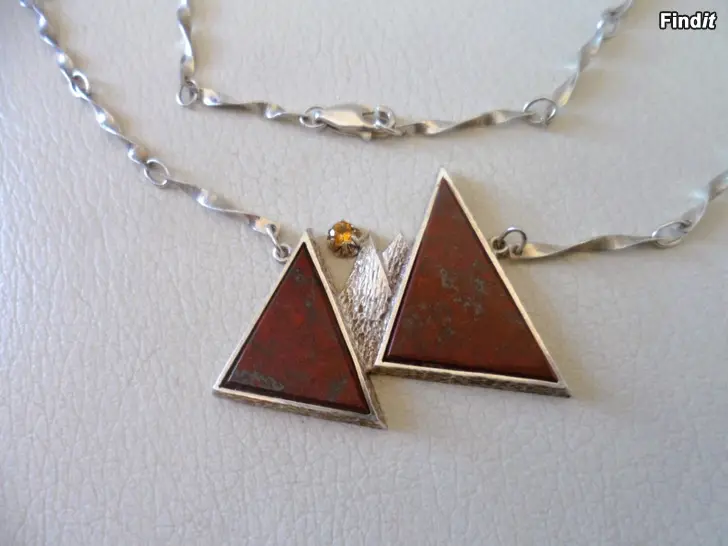 Myydään Pentti Oksanen Kivikaulakoru 15g Hopea Vintage