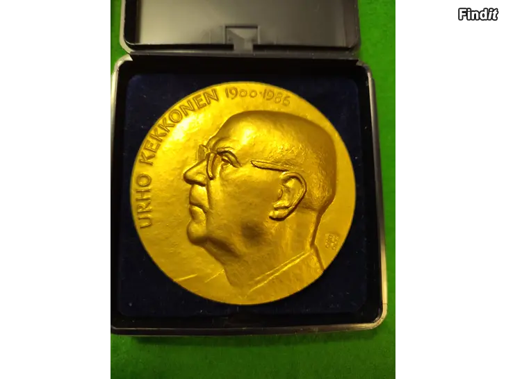 Myydään KEKKOSEN muistomitali, kullattua pronssia 1986