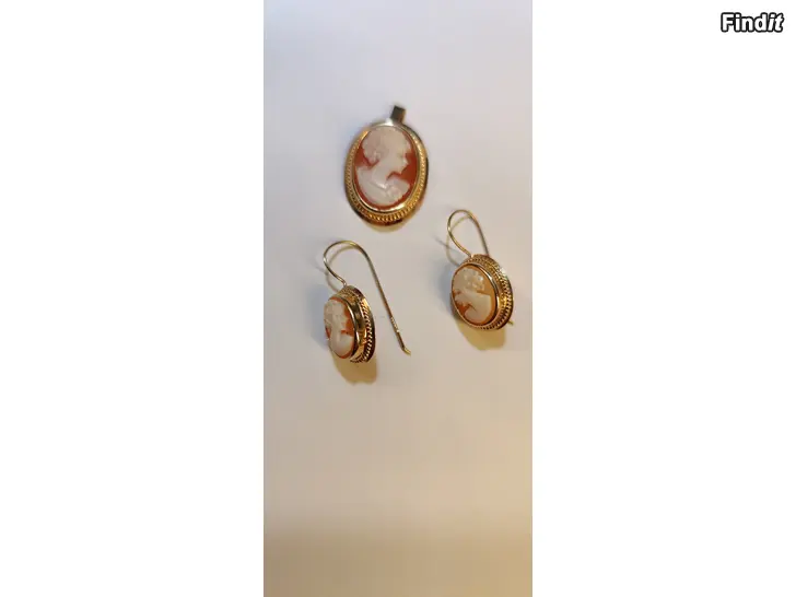 Säljes Camee korusetti, riipus ja korvakorut