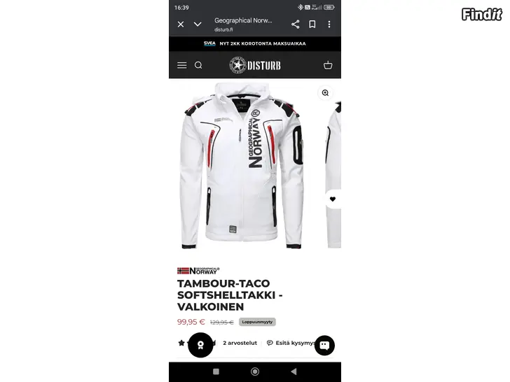 Myydään Välikelitakki uusi