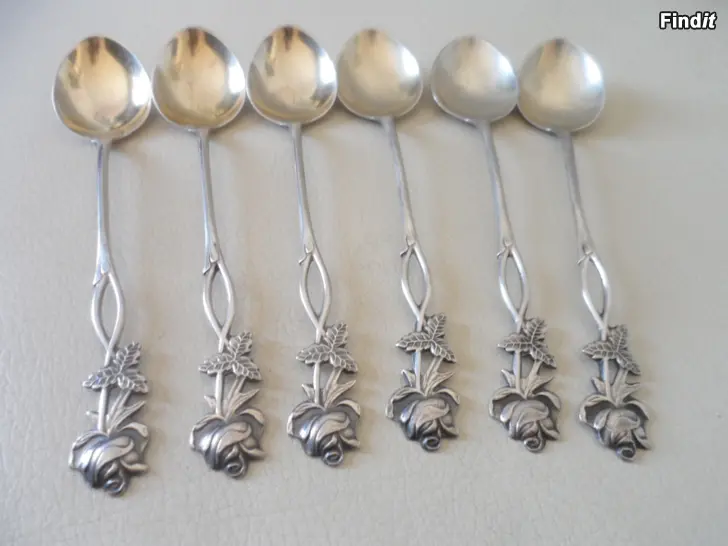 Säljes Ruusu teelusikat Hopea 1950-luv. Ei kaiverruksia