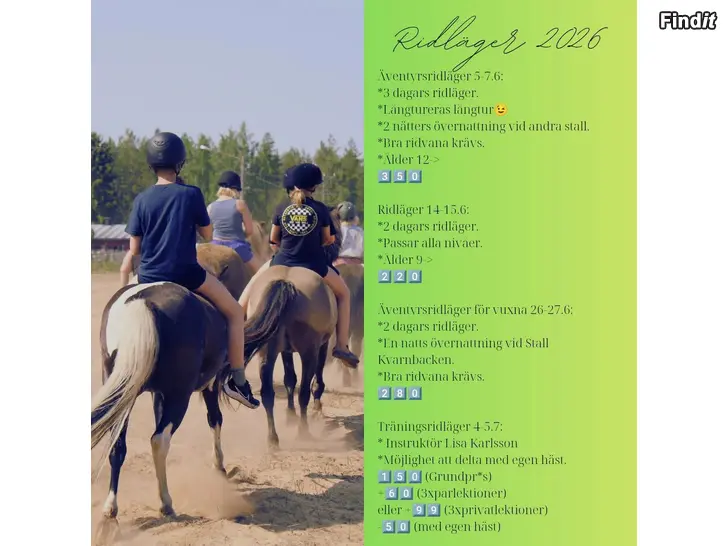 Myydään Ridläger 2026