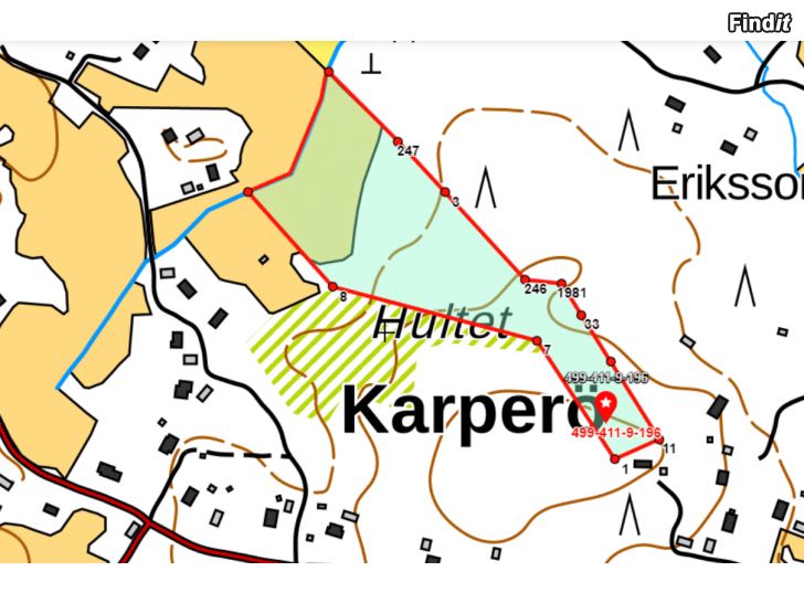 Säljes Fastighet med byggrätt för egnahemshus, 4,349 ha i Karperö, Korsholm