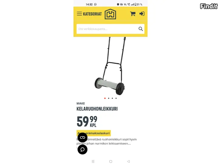 Säljes Ny Make Kelaruohonleikkuri