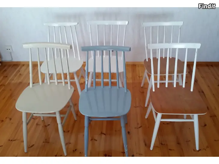 Myydään puutuoli - pinnatuoli 6 kpl  yhteensä 45e