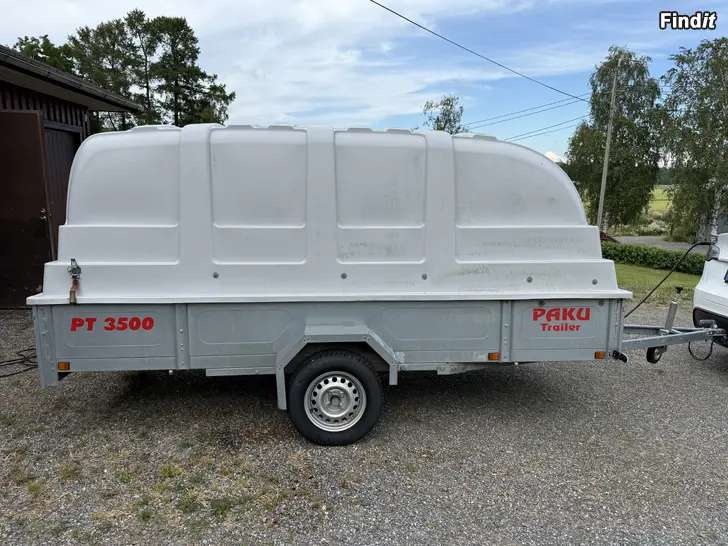 Säljes PAKU Trailer PT 3500 med kåpa  i bra skick
