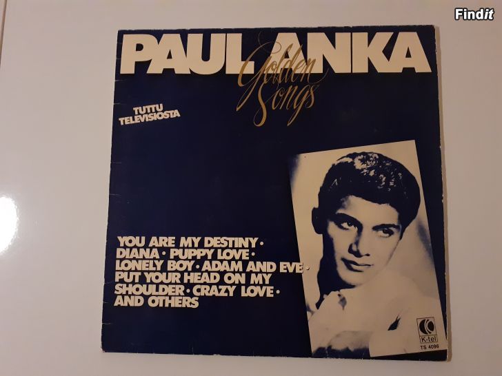 Säljes Paul Anka Golden Songs - LP vinyyli