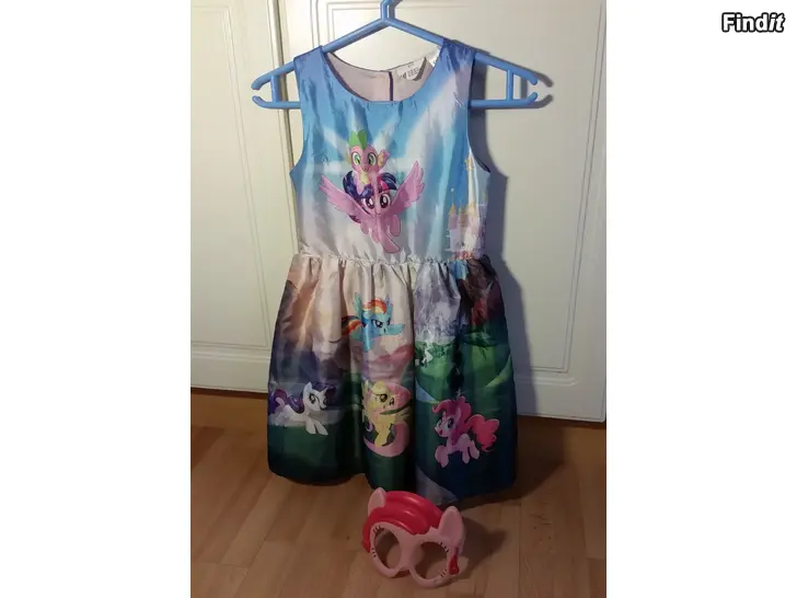 Myydään My Little Pony mekko koko 128 ja naamari