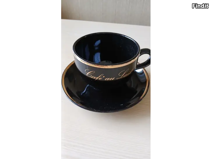 Myydään Waechtersbach Cafe au Lait kopp och fat/kuppi ja lautanen