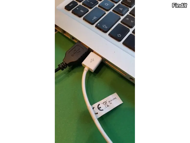 Säljes USB A microUSB 3m valkoinen 3e