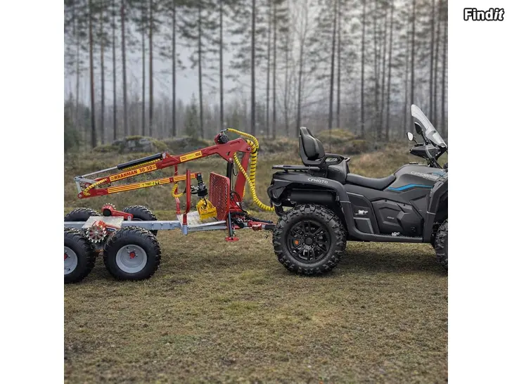 Myydään CFMOTO 625 Touring + Kranman T1850E 4WD Comfort tukkikärry 2026