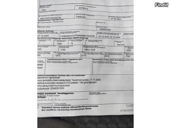 Myydään Opel Zafira 1.6, vm 2003