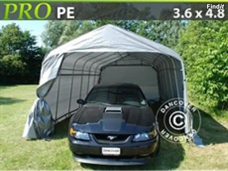 Säljes Garagetält PRO 3,6 x 4,8 x 2,7 PE Grå Nu 6235