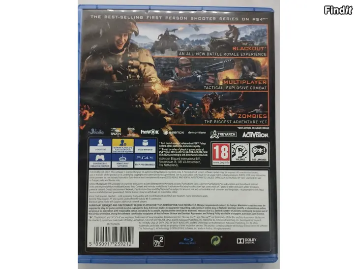 Myydään PlayStation 4 peli, Call of duty Black OPS