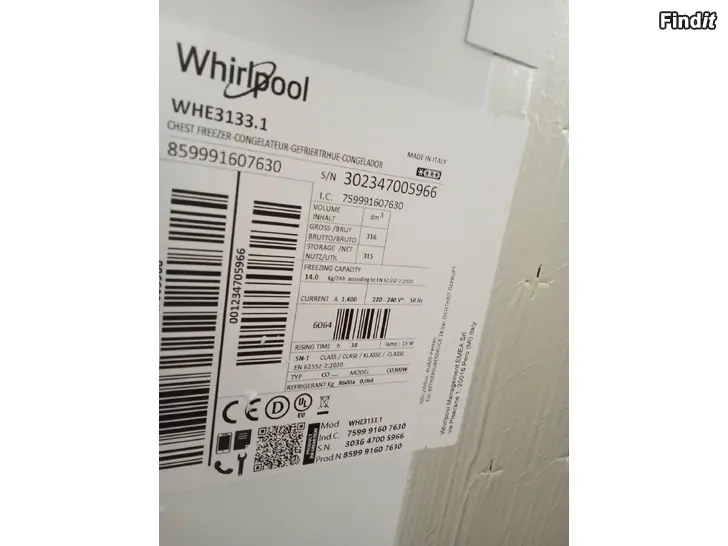 Myydään Pakastin Whirlpool