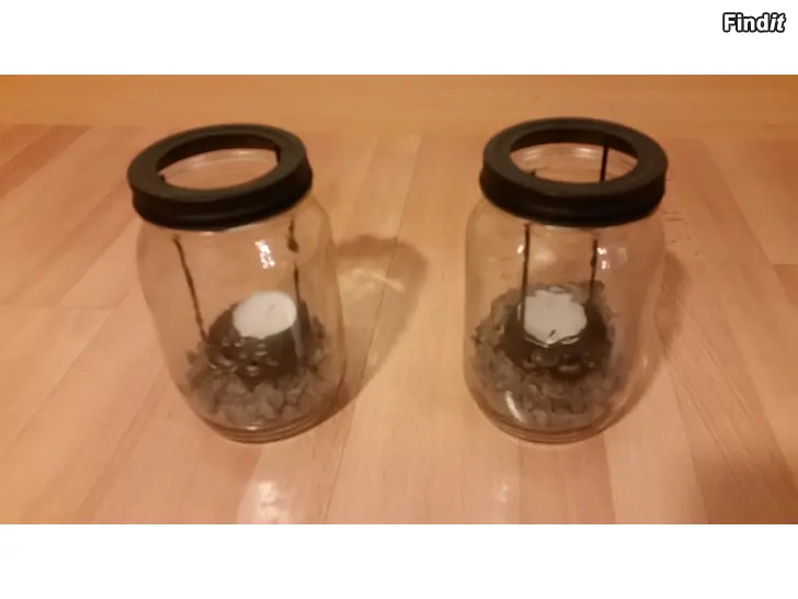 Säljes Lasipurkki ja tuikkukynttilä 2kpl