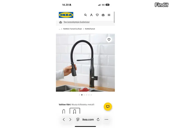 Myydään Ikeas svarta Tollsjön köksblandare NY