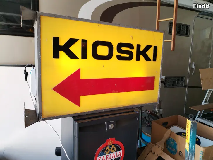 Myydään KIOSKI kyltti
