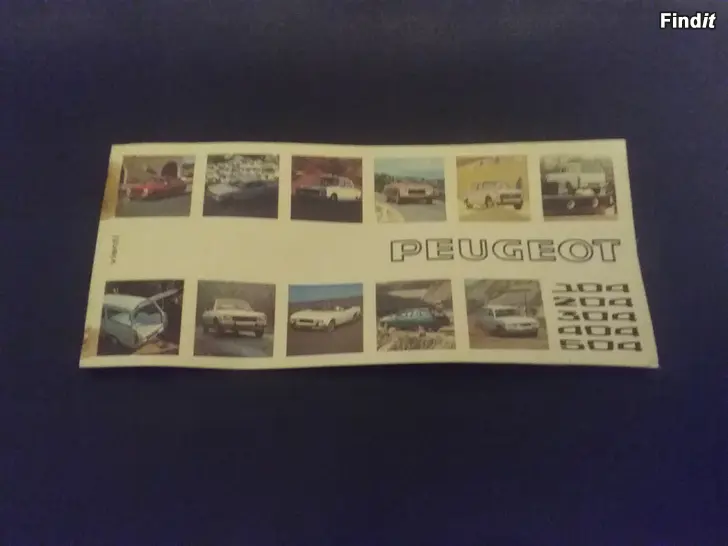 Myydään Peugeot malliston esite 1974