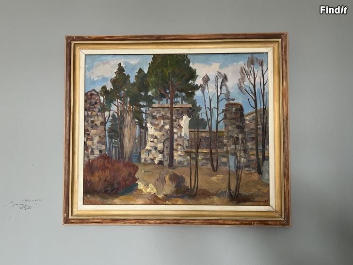 Säljes Immanuel Saukkonen 1909-1970 Olja på duk / öljymaalattu maalaus kankaalle