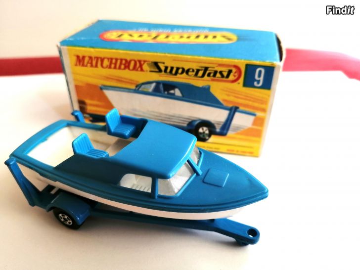 Säljes Matchbox 9d, Boat and Trailer-1970