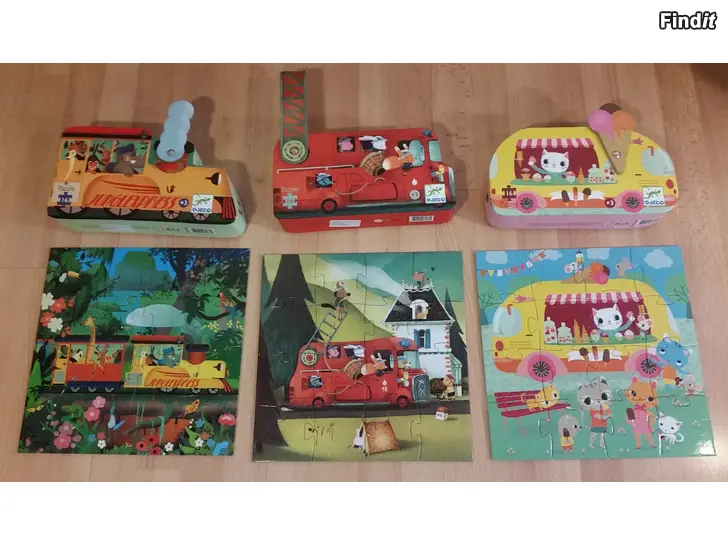 Myydään Djeco taaperon palapeli 3kpl 16 palaa