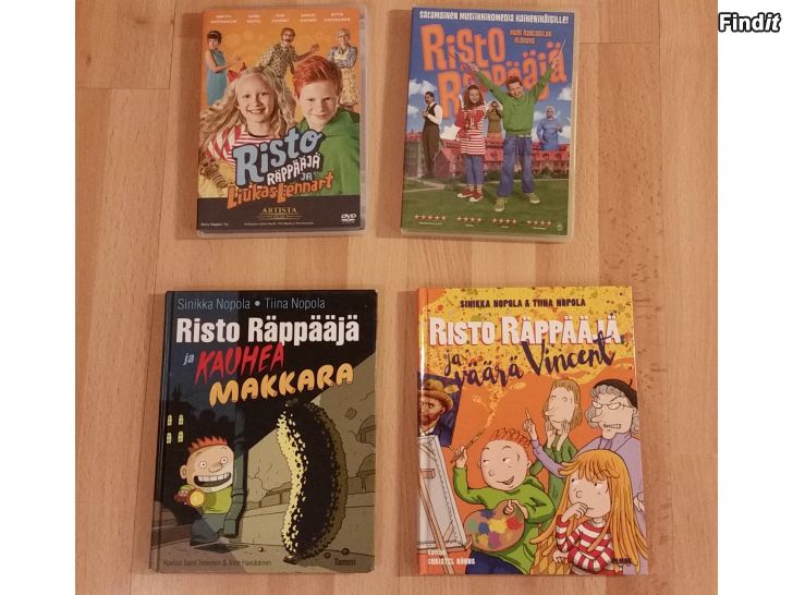 Myydään Risto Räppääjä kirjat ja 2kpl DVD