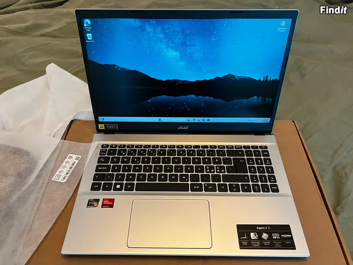 Myydään Acer Aspire - Ryzen 7 / 16GB DDR4 / 512GB SSD